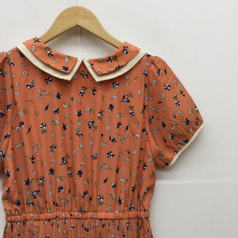 ローリーズファーム LOWRYS FARM ワンピース ひざ丈スカート M 花柄 橙 / オレンジ /  レディース USED 古着 中古 10034677