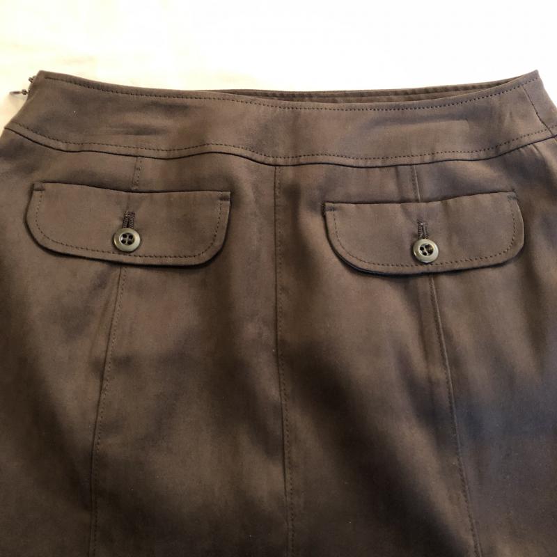 エル ELLE スカート ひざ丈スカート バックタックデザインスカート 36 無地 X  茶 / ブラウン /  レディース USED 古着 中古 10034810