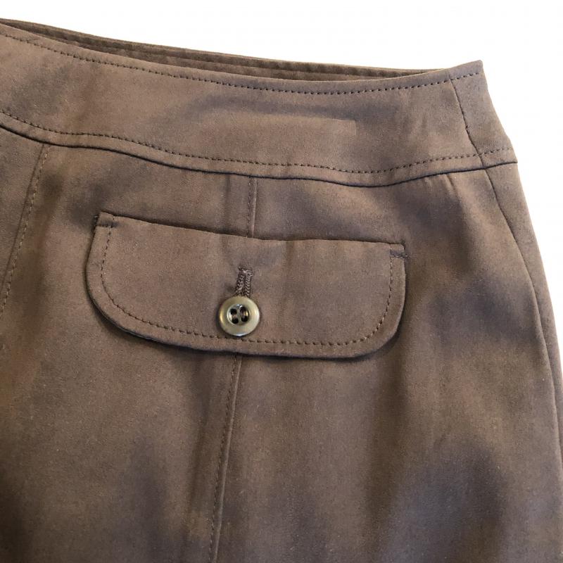 エル ELLE スカート ひざ丈スカート バックタックデザインスカート 36 無地 X  茶 / ブラウン /  レディース USED 古着 中古 10034810