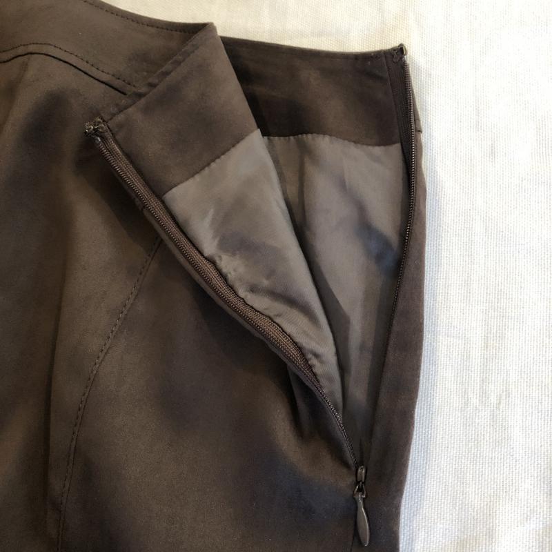 エル ELLE スカート ひざ丈スカート バックタックデザインスカート 36 無地 X  茶 / ブラウン /  レディース USED 古着 中古 10034810
