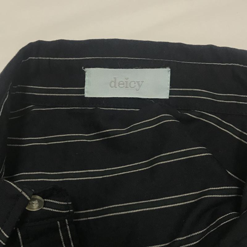 デイシー DEICY ワンピース ひざ丈スカート FREE ストライプ 黒 / ブラック / X 緑 / グリーン / X 白 / ホワイト /  レディース USED 古着 中古 10034823