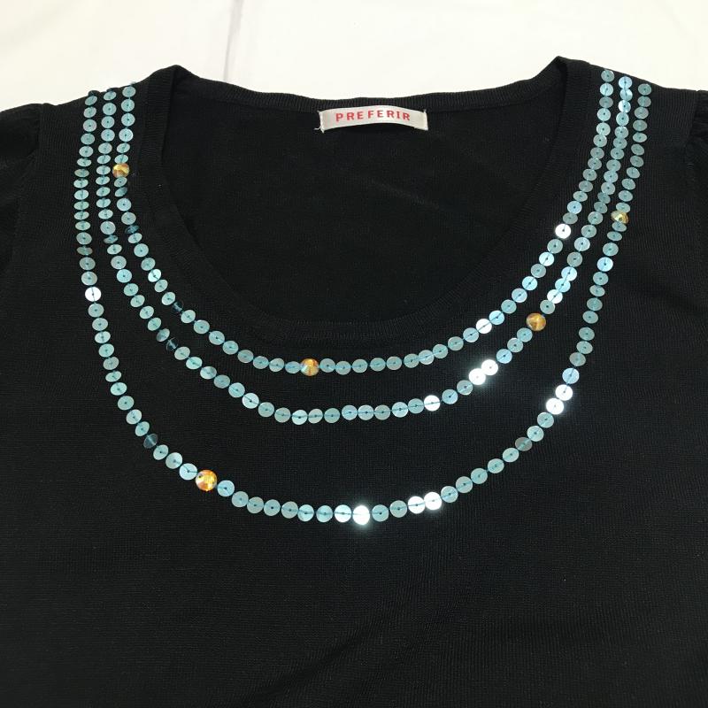 プレフェリール PREFERIR ワンピース ひざ丈スカート 38 無地 黒 / ブラック / X 青 / ブルー /  レディース USED 古着 中古 10034832