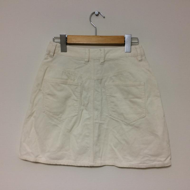 ローリーズファーム LOWRYS FARM スカート ミニスカート コーデュロイ M 無地 白 / ホワイト /  レディース USED 古着 中古 10034907