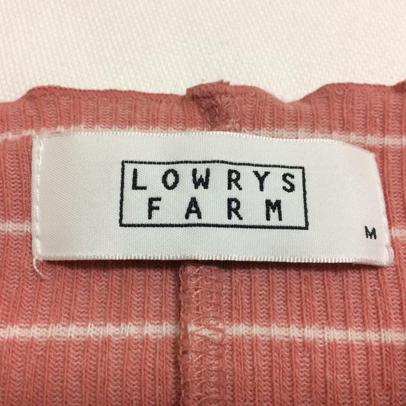 ローリーズファーム LOWRYS FARM カットソー 七分袖 M ストライプ 桃 / ピンク / X 白 / ホワイト /  レディース USED 古着 中古 10034908