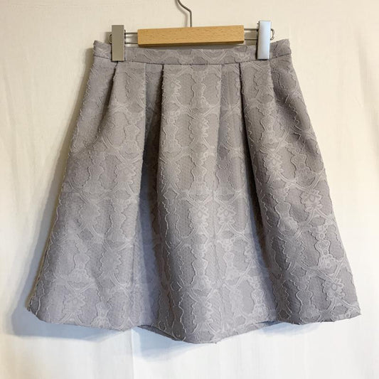 ロペピクニック ROPE' PICNIC スカート ミニスカート タックフレアスカート 38 総柄 X ダメージ加工 青 / ブルー /  レディース USED 古着 中古 10034921