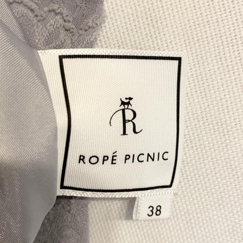 ロペピクニック ROPE' PICNIC スカート ミニスカート タックフレアスカート 38 総柄 X ダメージ加工 青 / ブルー /  レディース USED 古着 中古 10034921