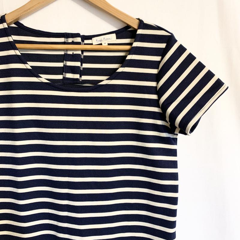 ロペピクニック ROPE' PICNIC ワンピース ミニスカート 38 ボーダー柄 白 / ホワイト / X 紺 / ネイビー /  レディース USED 古着 中古 10034927