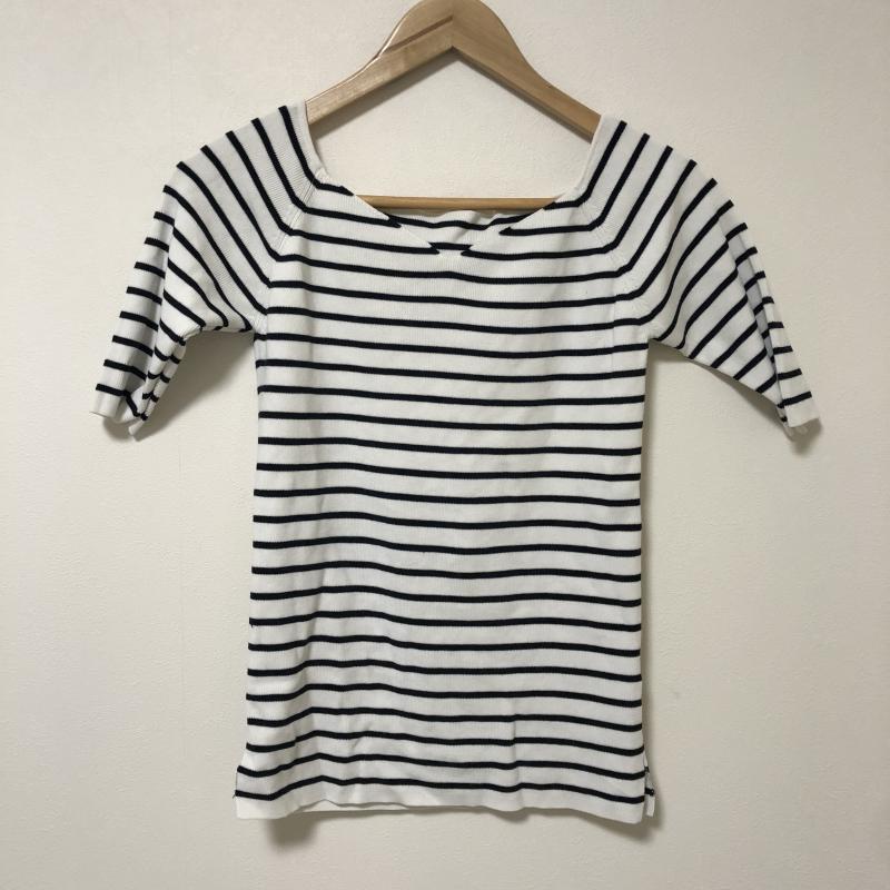アパートバイローリーズ apart by lowrys カットソー 半袖 M ボーダー柄 白 / ホワイト / X 黒 / ブラック /  レディース USED 古着 中古 10034993