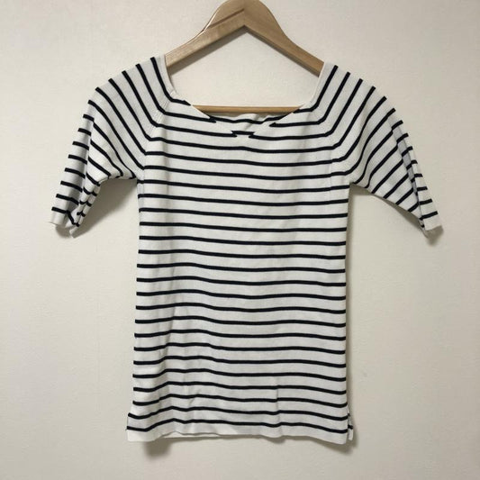 アパートバイローリーズ apart by lowrys カットソー 半袖 M ボーダー柄 白 / ホワイト / X 黒 / ブラック /  レディース USED 古着 中古 10034993