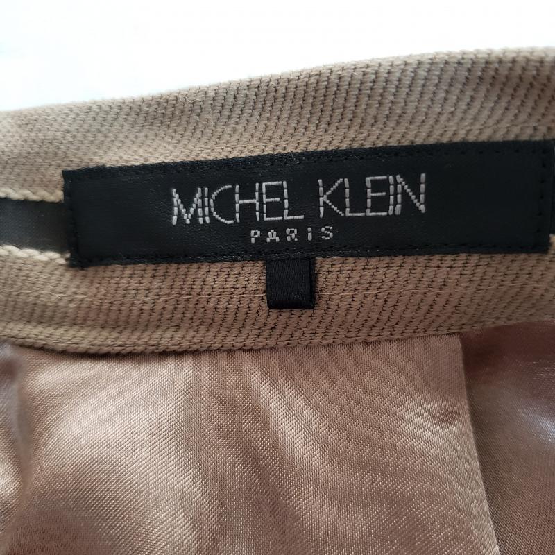 ミッシェル・クラン MICHEL KLEIN スカート ひざ丈スカート ストライプ柄 38 ボーダー柄 黒 / ブラック / X ベージュ / ベージュ / X 茶 / ブラウン /  レディース USED 古着 中古 10035116