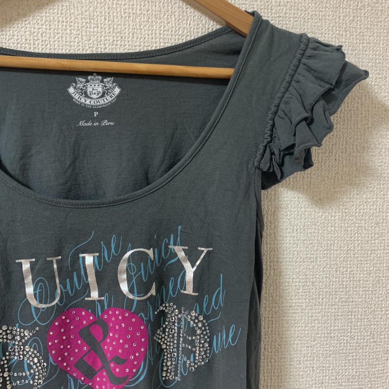 ジューシークチュール JUICY COUTURE タンクトップ タンクトップ フレンチスリーブ ロゴ、文字 X プリント X 無地 カーキ / カーキ /  レディース USED 古着 中古 10035133