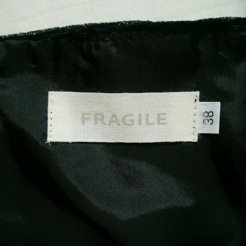 フラジール FRAGILE ワンピース ひざ丈スカート 38 無地 黒 / ブラック /  レディース USED 古着 中古 10035222