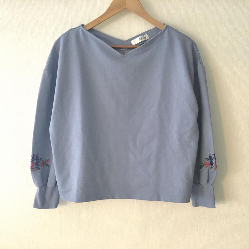 イルマタール ILMATAR カットソー 長袖 M 無地 X 刺繍 X 花柄 青 / ブルー /  レディース USED 古着 中古 10035324