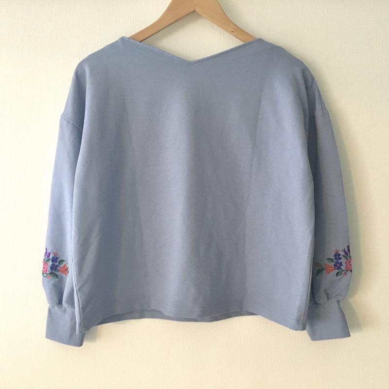 イルマタール ILMATAR カットソー 長袖 M 無地 X 刺繍 X 花柄 青 / ブルー /  レディース USED 古着 中古 10035324