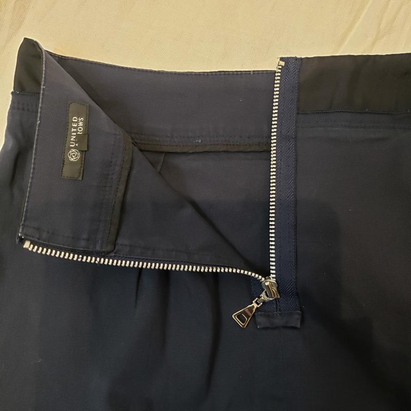 ユナイテッドアローズ UNITED ARROWS スカート ひざ丈スカート 36 無地 紺 / ネイビー / X 黒 / ブラック /  レディース USED 古着 中古 10035345