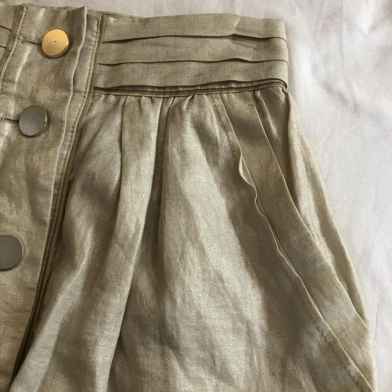ボディードレッシングデラックス BODY DRESSING Deluxe スカート ひざ丈スカート ボタンデザインスカート　ラメ 38 無地 ベージュ / ベージュ / X 銀 / シルバー /  レディース USED 古着 中古 10035356