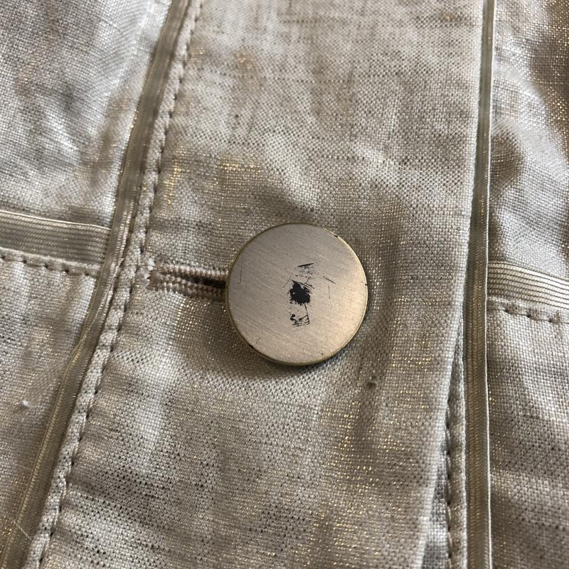 ボディードレッシングデラックス BODY DRESSING Deluxe スカート ひざ丈スカート ボタンデザインスカート　ラメ 38 無地 ベージュ / ベージュ / X 銀 / シルバー /  レディース USED 古着 中古 10035356