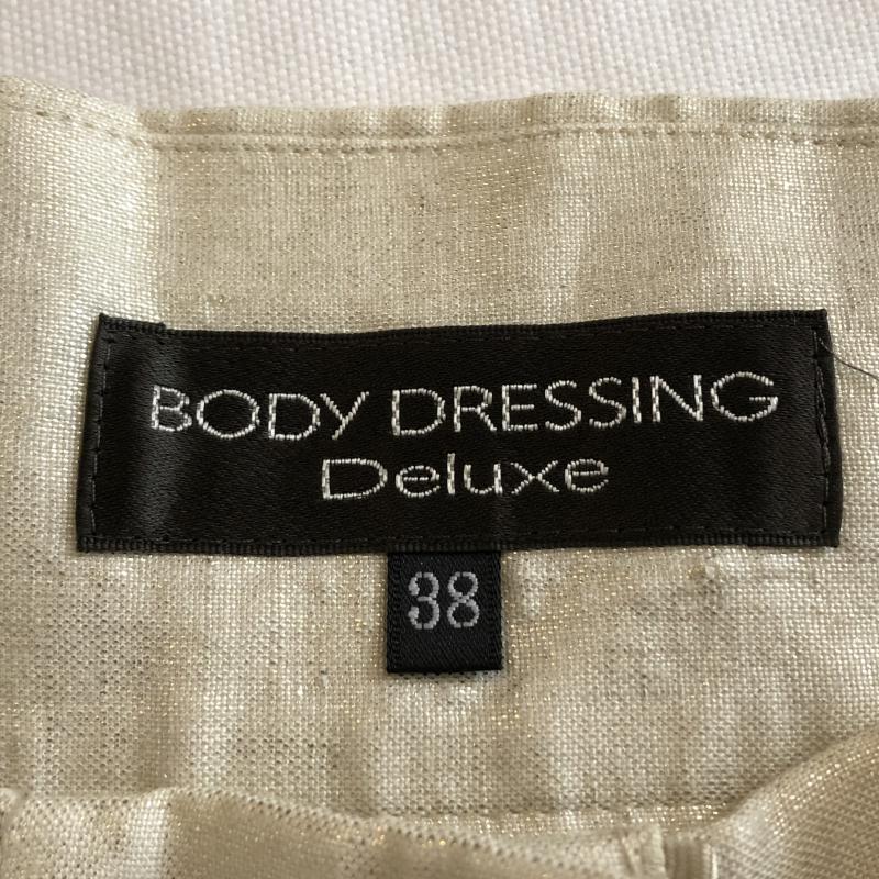 ボディードレッシングデラックス BODY DRESSING Deluxe スカート ひざ丈スカート ボタンデザインスカート　ラメ 38 無地 ベージュ / ベージュ / X 銀 / シルバー /  レディース USED 古着 中古 10035356