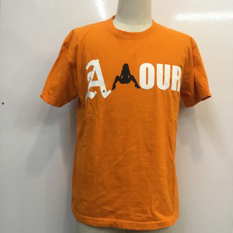 アムール AMOUR Tシャツ 半袖 L ロゴ、文字 橙 / オレンジ /  メンズ USED 古着 中古 10035360