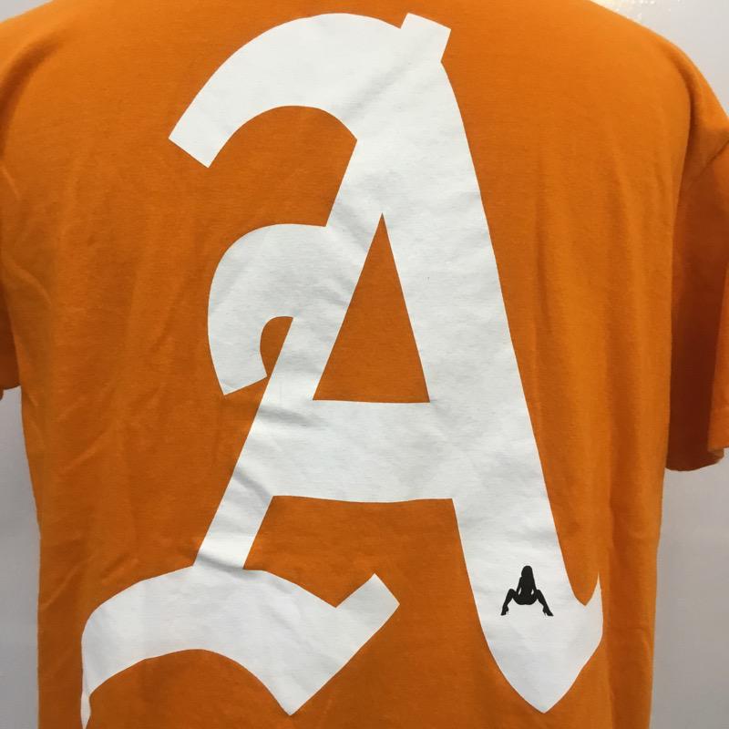 アムール AMOUR Tシャツ 半袖 L ロゴ、文字 橙 / オレンジ /  メンズ USED 古着 中古 10035360
