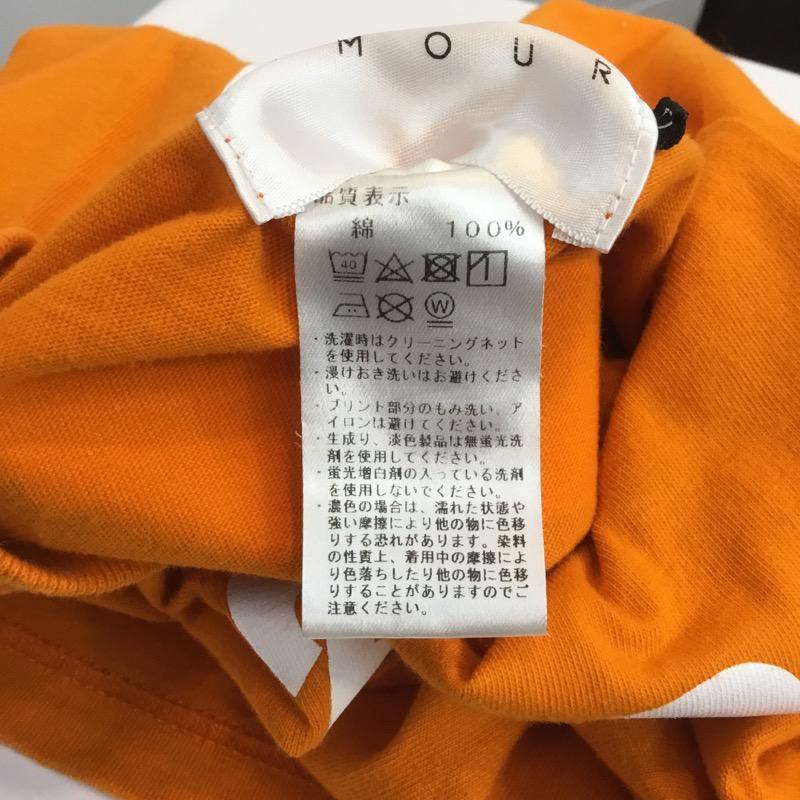 アムール AMOUR Tシャツ 半袖 L ロゴ、文字 橙 / オレンジ /  メンズ USED 古着 中古 10035360