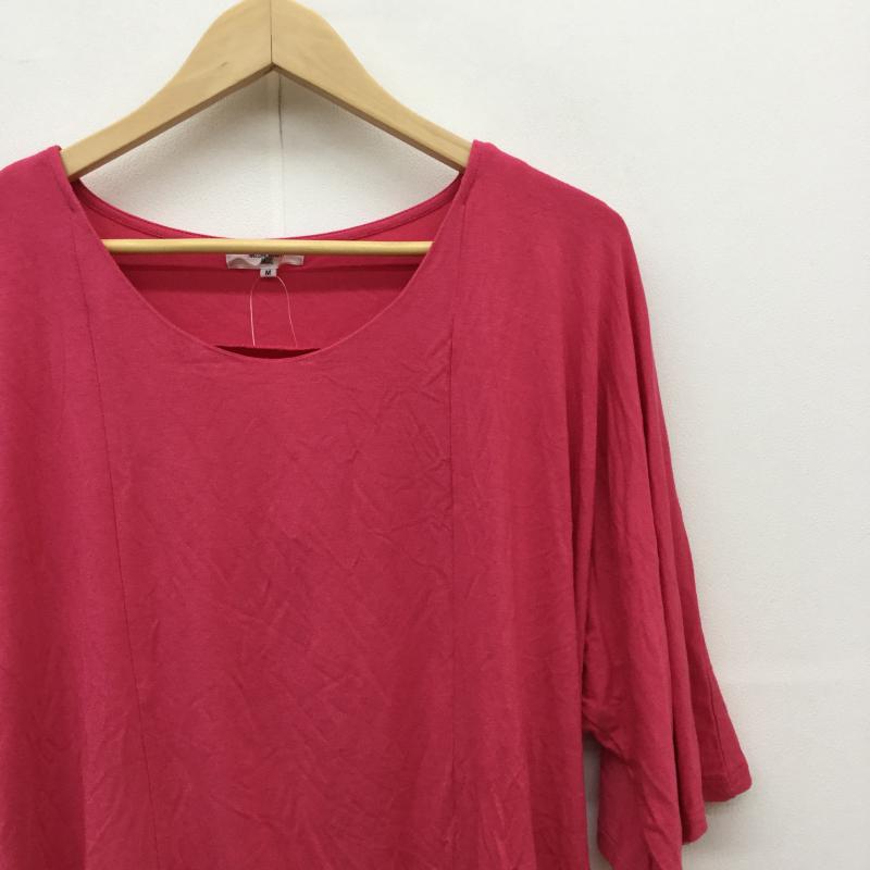 ナチュラルビューティーベーシック NATURAL BEAUTY BASIC カットソー 七分袖 M 無地 桃 / ピンク /  レディース USED 古着 中古 10035372