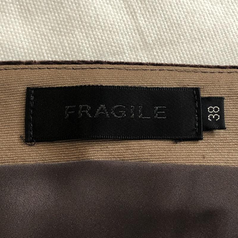 フラジール FRAGILE スカート ひざ丈スカート ベロアスカート 38 無地 茶 / ブラウン /  レディース USED 古着 中古 10035433