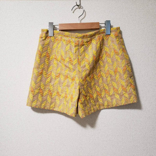 マカフィー MACPHEE パンツ ショートパンツ 36 千鳥格子 橙 / オレンジ / X 黄 / イエロー / X ベージュ / ベージュ /  レディース USED 古着 中古 10035470