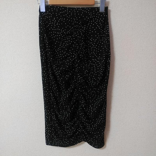 ザラベーシック ZARA BASIC スカート ロングスカート XS ドット 黒 / ブラック / X 白 / ホワイト /  レディース USED 古着 中古 10035486