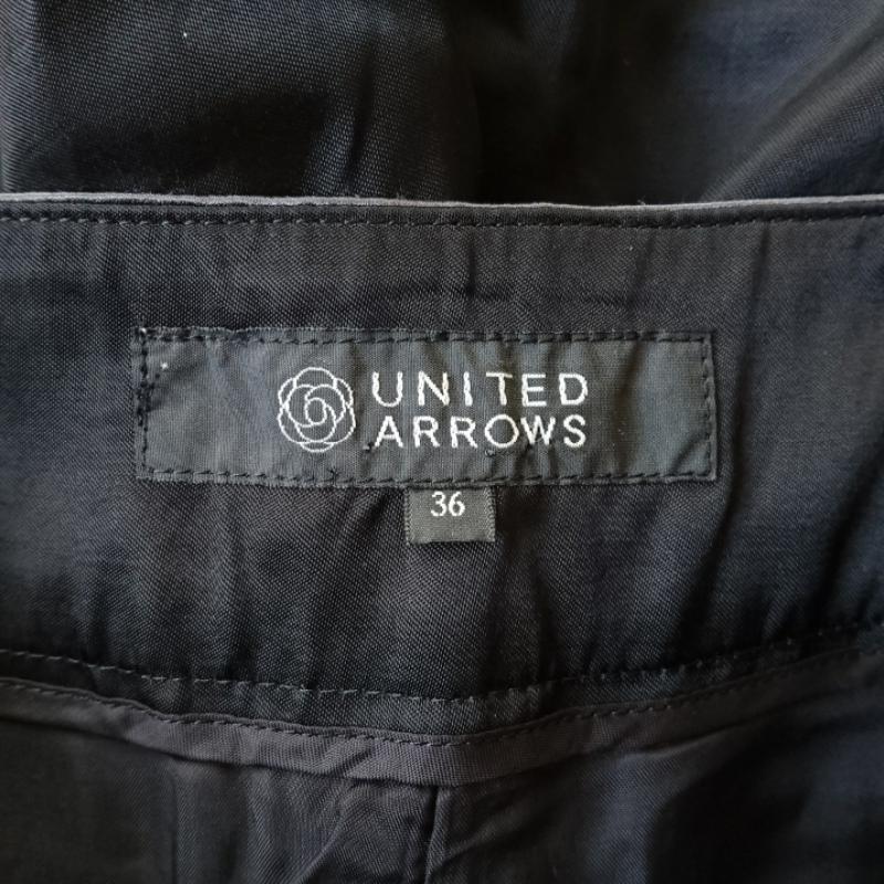 ユナイテッドアローズ UNITED ARROWS パンツ ショートパンツ 36 無地 黒 / ブラック / X 灰 / グレー /  レディース USED 古着 中古 10035547
