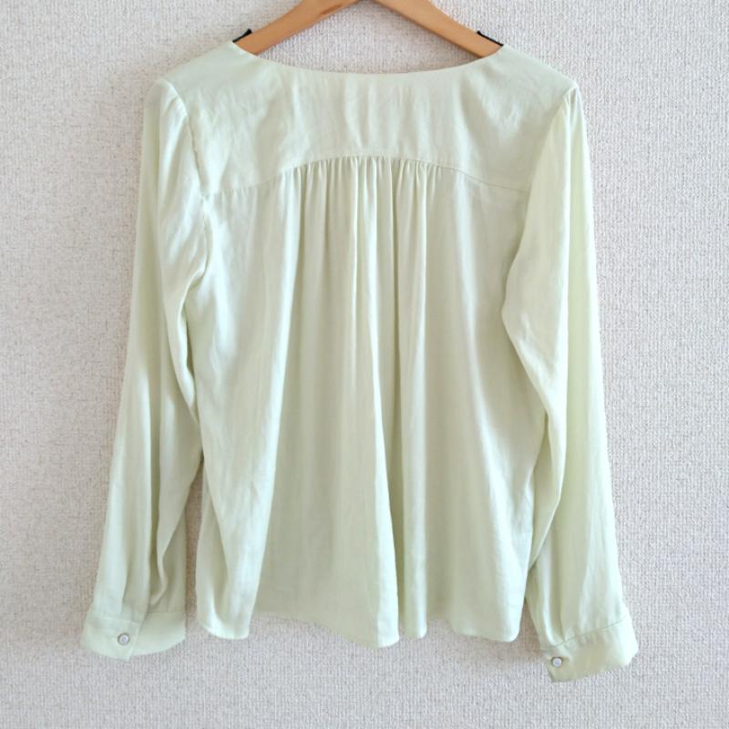 フレディ エミュ fredy emue カットソー 長袖 プルオーバーブラウス 36 無地 黄緑 / イエローグリーン /  レディース USED 古着 中古 10035626