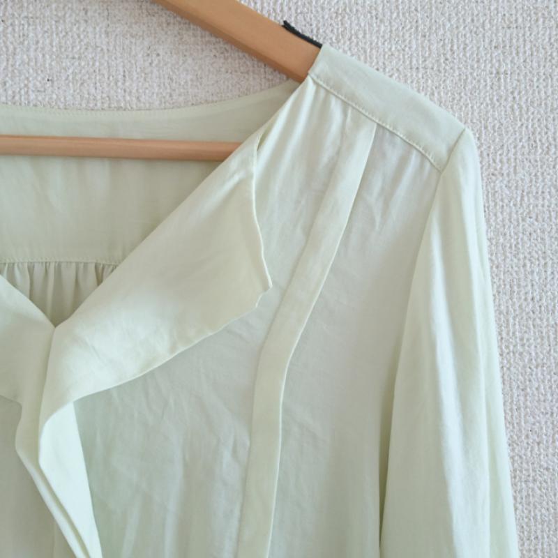 フレディ エミュ fredy emue カットソー 長袖 プルオーバーブラウス 36 無地 黄緑 / イエローグリーン /  レディース USED 古着 中古 10035626