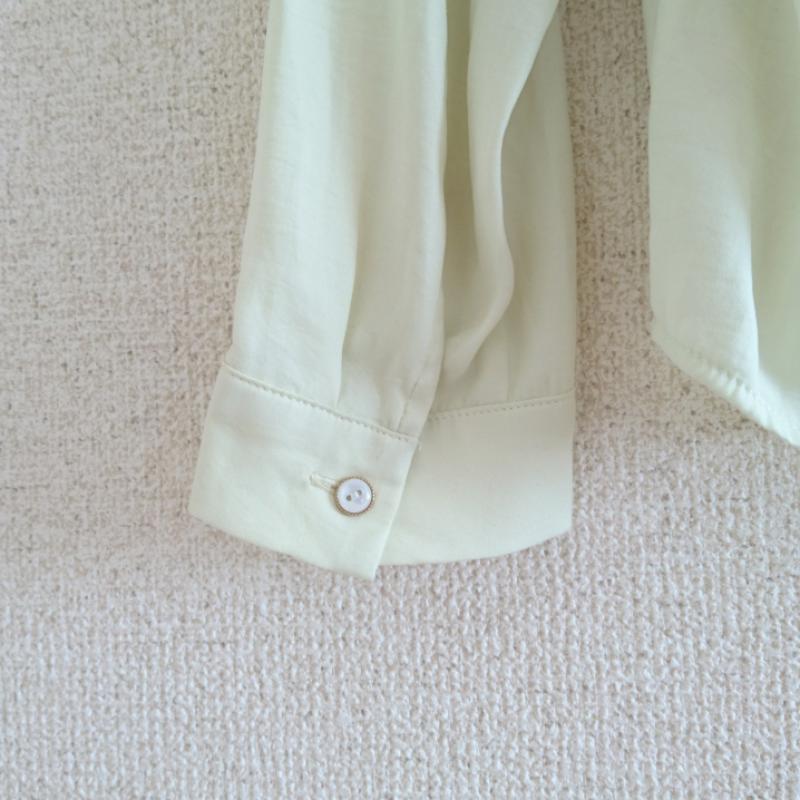 フレディ エミュ fredy emue カットソー 長袖 プルオーバーブラウス 36 無地 黄緑 / イエローグリーン /  レディース USED 古着 中古 10035626