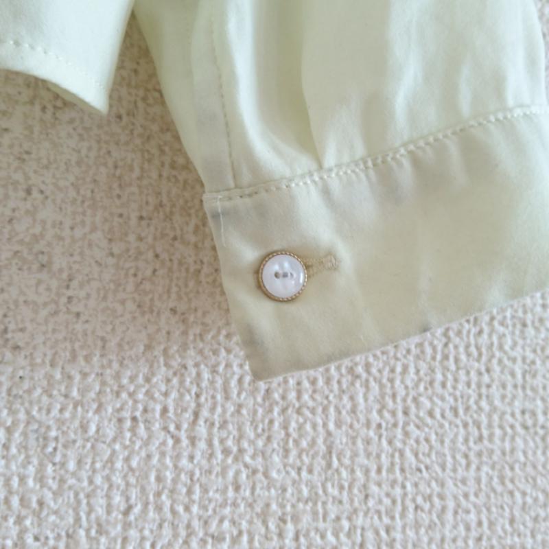 フレディ エミュ fredy emue カットソー 長袖 プルオーバーブラウス 36 無地 黄緑 / イエローグリーン /  レディース USED 古着 中古 10035626