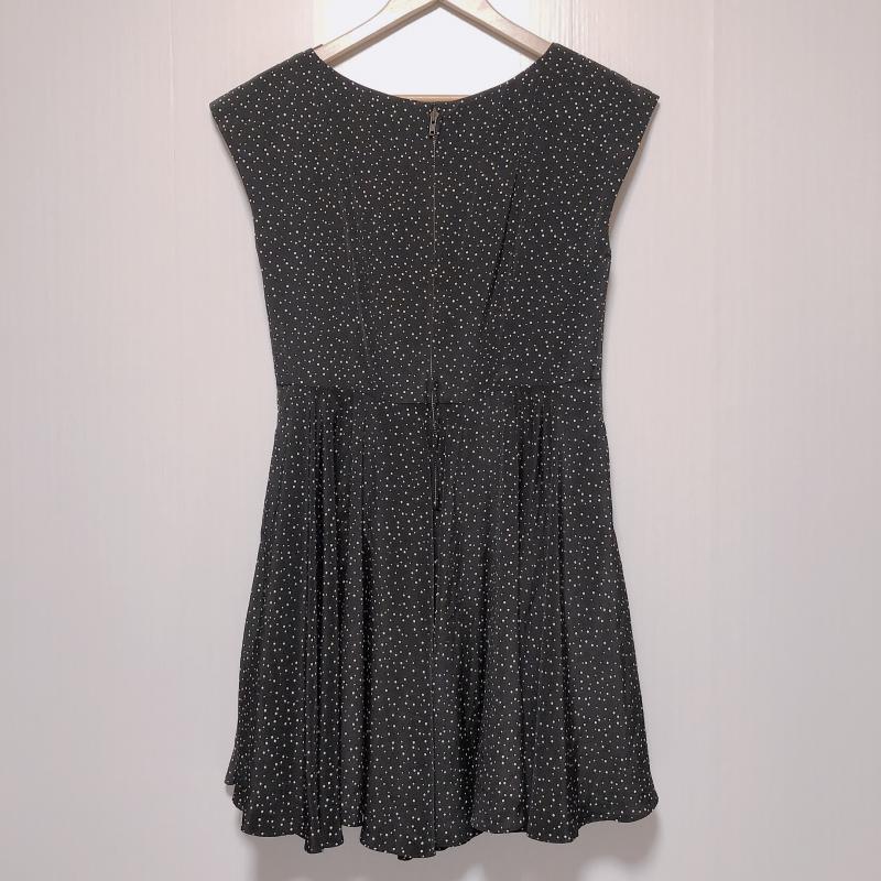 ロイスクレヨン LOISCRAYON ワンピース ミニスカート M ドット 白 / ホワイト / X 黒 / ブラック /  レディース USED 古着 中古 10035638