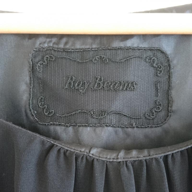 レイビームス Ray BEAMS ワンピース ひざ丈スカート 0 無地 X 刺繍 黒 / ブラック /  レディース USED 古着 中古 10035646