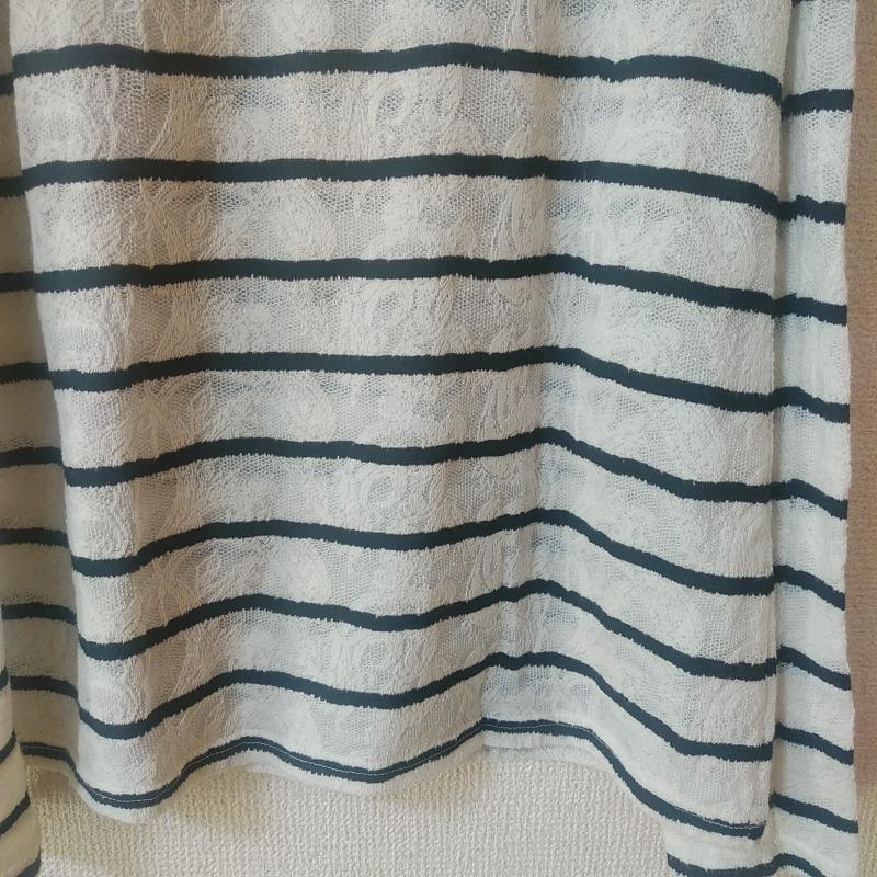 ラグナムーン LAGUNAMOON カットソー 長袖 FREE ボーダー柄 X 刺繍 白 / ホワイト / X 黒 / ブラック /  レディース USED 古着 中古 10035647