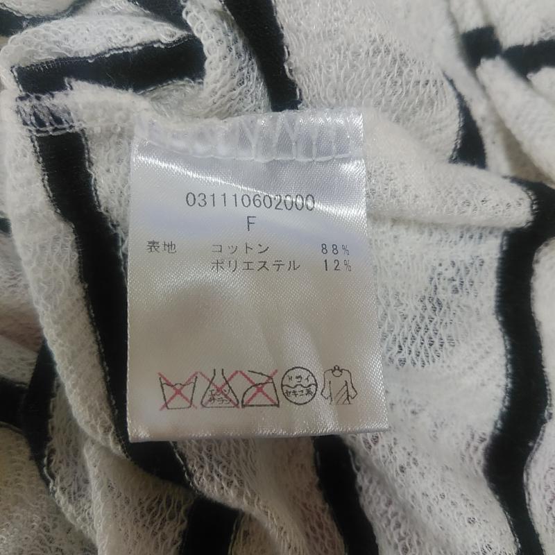 ラグナムーン LAGUNAMOON カットソー 長袖 FREE ボーダー柄 X 刺繍 白 / ホワイト / X 黒 / ブラック /  レディース USED 古着 中古 10035647