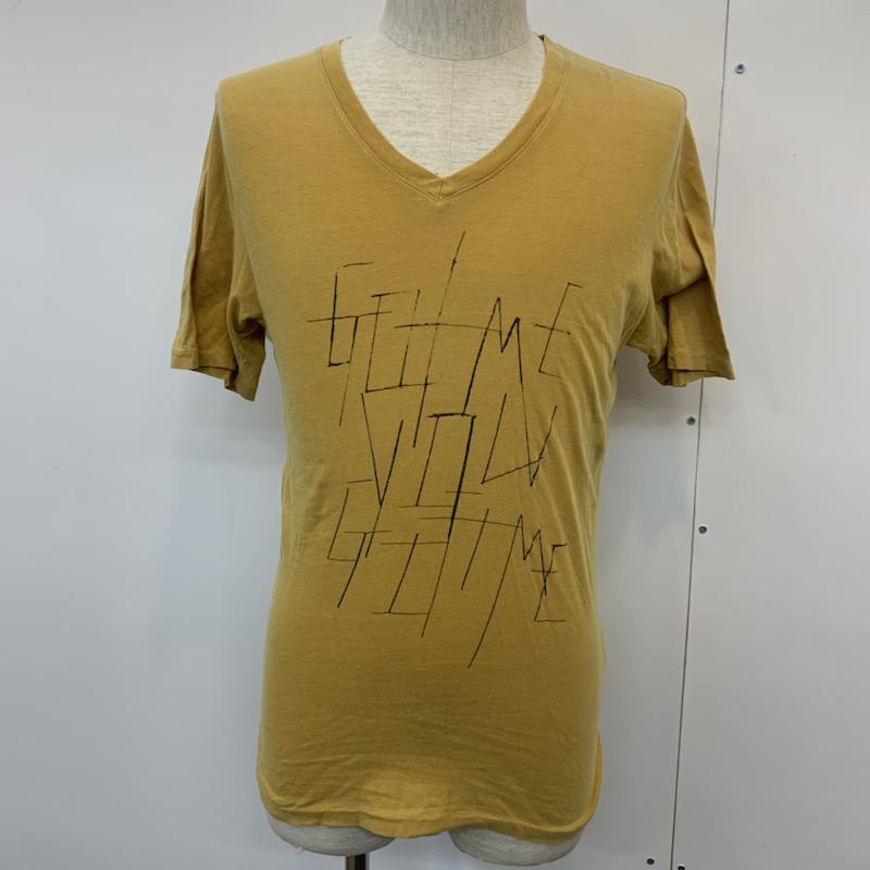 ラウンジリザード LOUNGE LIZARD Tシャツ 半袖 Tシャツ Vネック 3 ロゴ、文字 マスタード / マスタード /  メンズ USED 古着 中古 10036043