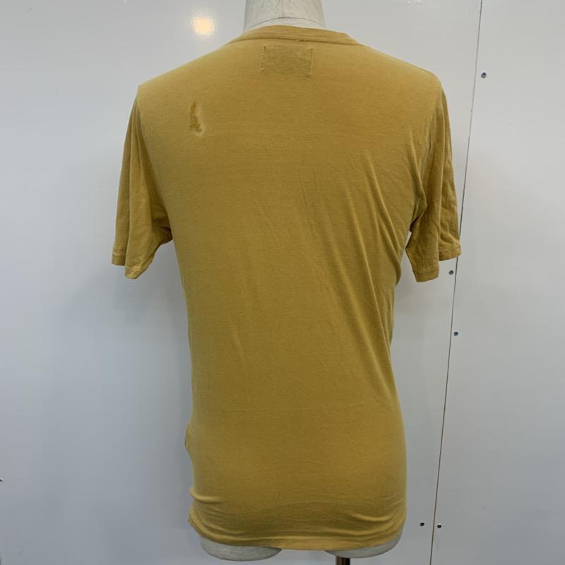 ラウンジリザード LOUNGE LIZARD Tシャツ 半袖 Tシャツ Vネック 3 ロゴ、文字 マスタード / マスタード /  メンズ USED 古着 中古 10036043