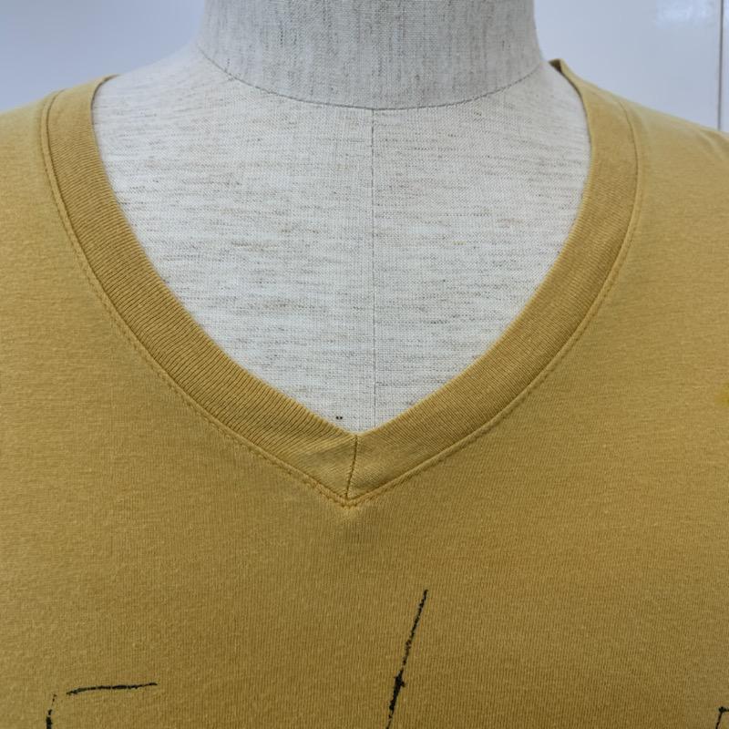 ラウンジリザード LOUNGE LIZARD Tシャツ 半袖 Tシャツ Vネック 3 ロゴ、文字 マスタード / マスタード /  メンズ USED 古着 中古 10036043
