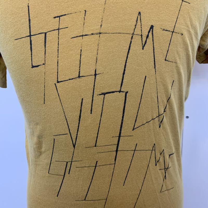 ラウンジリザード LOUNGE LIZARD Tシャツ 半袖 Tシャツ Vネック 3 ロゴ、文字 マスタード / マスタード /  メンズ USED 古着 中古 10036043