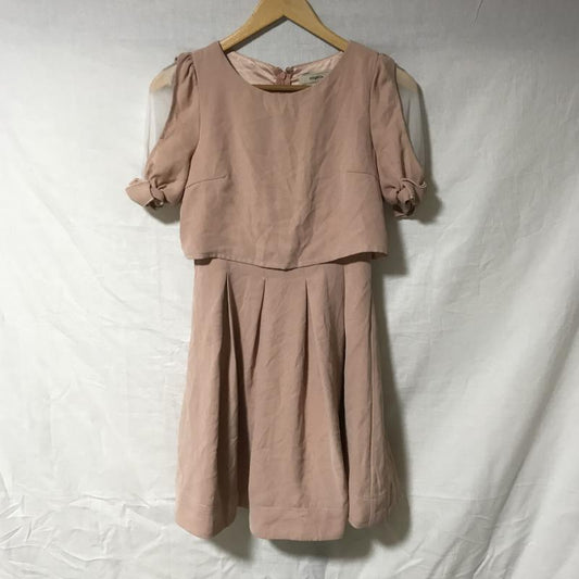 ティティーアンドコー titty&Co. ワンピース ひざ丈スカート S 無地 桃 / ピンク /  レディース USED 古着 中古 10036417