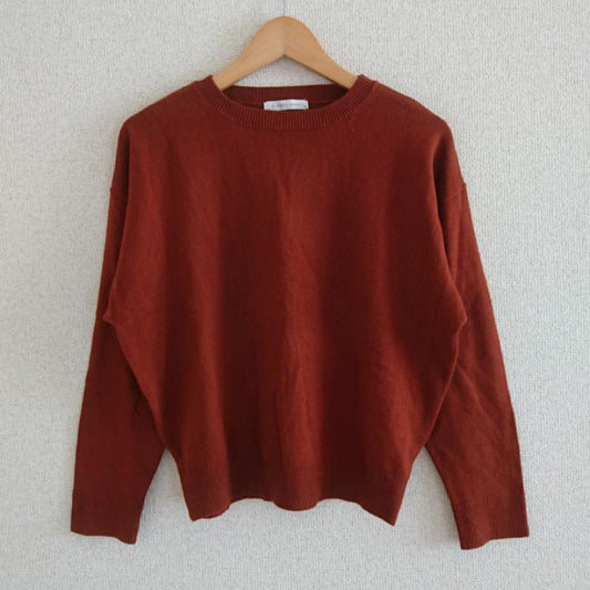 ローリーズファーム LOWRYS FARM ニット、セーター 長袖 M 無地 茶 / ブラウン /  レディース USED 古着 中古 10036420
