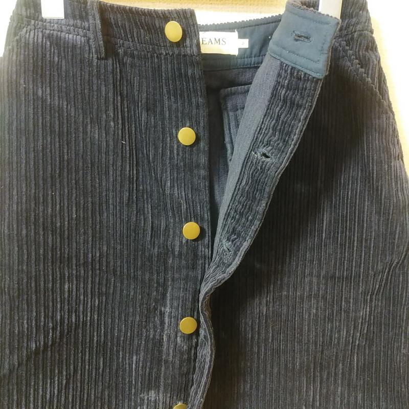 レイビームス Ray BEAMS スカート ひざ丈スカート 前ボタンコーディロイスカート 0 無地 紺 / ネイビー /  レディース USED 古着 中古 10036455