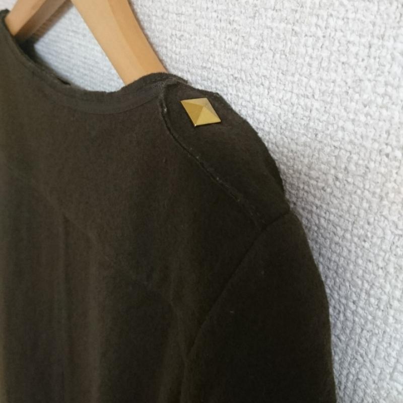 マカフィー MACPHEE ワンピース ひざ丈スカート ウール/ハーフジップ/スタッズ 38 無地 カーキ / カーキ /  レディース USED 古着 中古 10036470