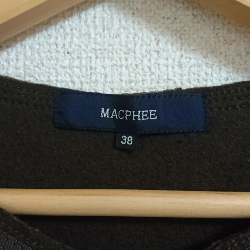 マカフィー MACPHEE ワンピース ひざ丈スカート ウール/ハーフジップ/スタッズ 38 無地 カーキ / カーキ /  レディース USED 古着 中古 10036470