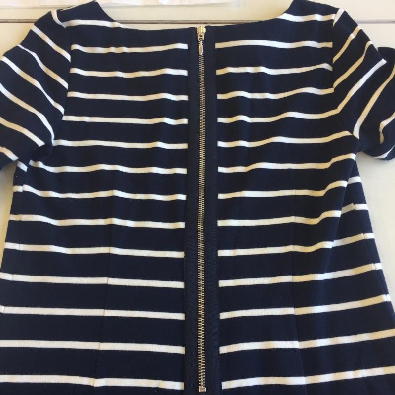 バナナリパブリック BANANA REPUBLIC ワンピース ひざ丈スカート M ボーダー柄 紺 / ネイビー /  レディース USED 古着 中古 10036510