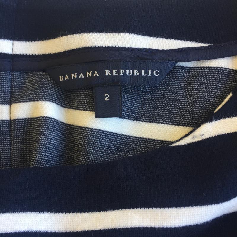 バナナリパブリック BANANA REPUBLIC ワンピース ひざ丈スカート M ボーダー柄 紺 / ネイビー /  レディース USED 古着 中古 10036510
