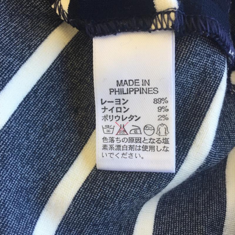 バナナリパブリック BANANA REPUBLIC ワンピース ひざ丈スカート M ボーダー柄 紺 / ネイビー /  レディース USED 古着 中古 10036510